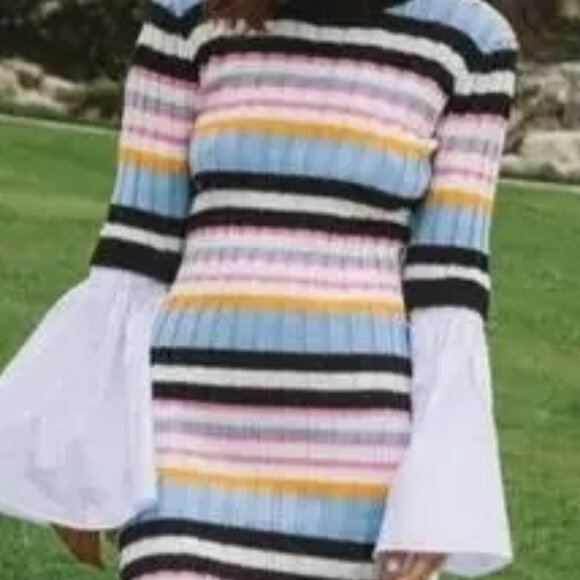NWT Anthropologie Endless Rose Stripped CARADISCLOTHED Sweater MIDI Dress. M - Picture 4 of 4
